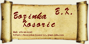 Božinka Kosorić vizit kartica